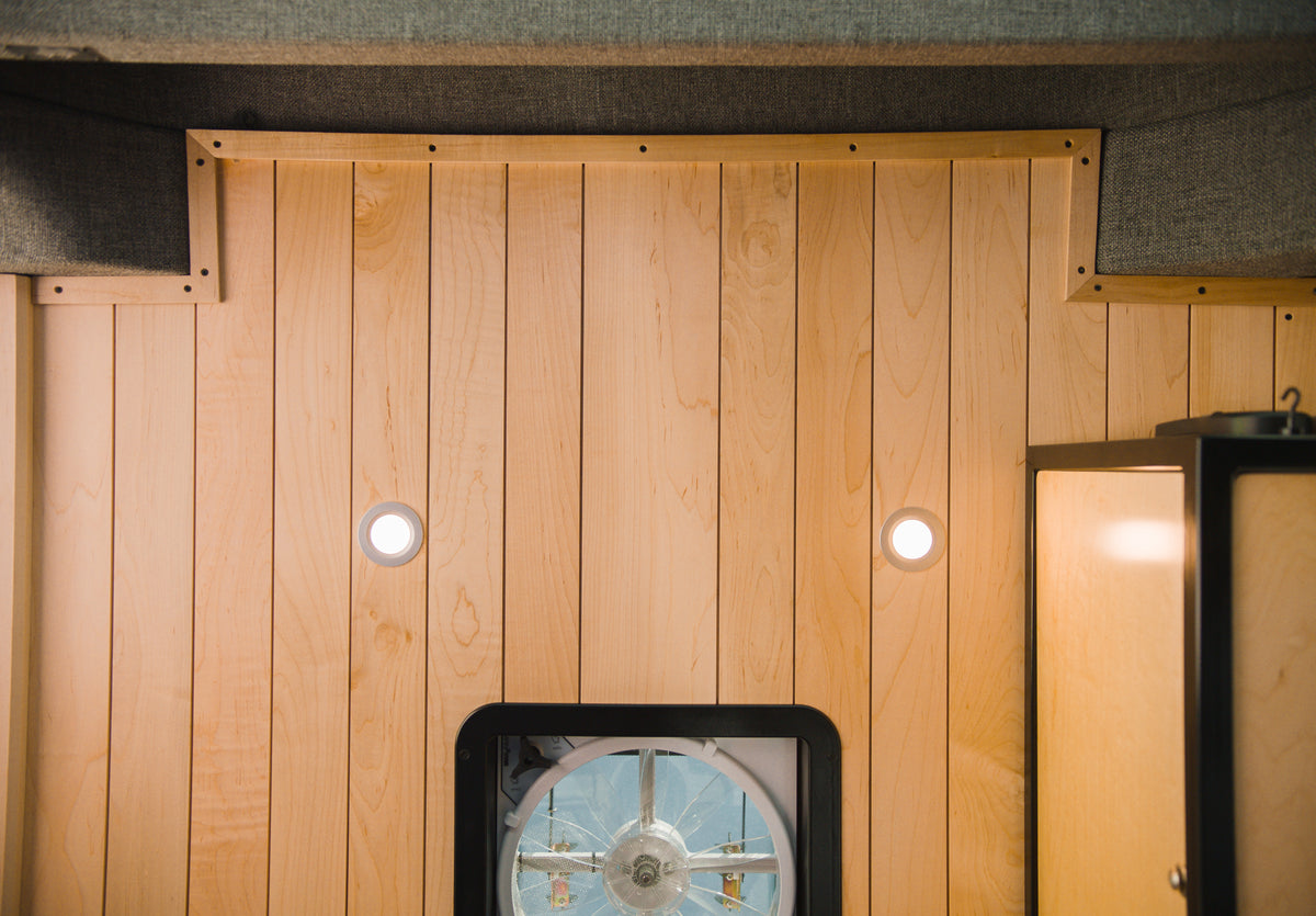Maple shiplap ceiling