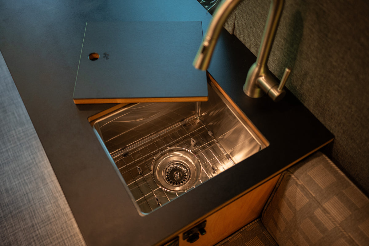 Stainless sink and faucet